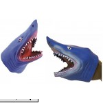 Novelty Treasures Blue Stretchy Soft Shark Hand Puppet 2 Pack  B07DYMNVJV